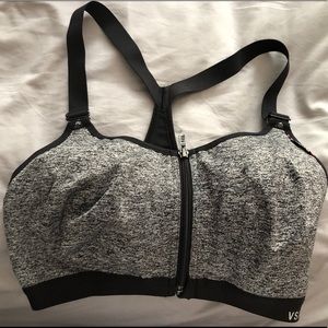 Wireless zip up sports bra